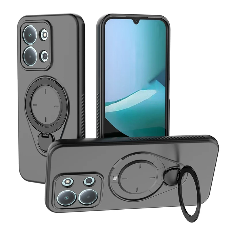 (preto, Redmi 15 5g (169mm)) Capa Antichoque Com Suporte Giratório De 360°, Fixação Magnética E Suporte Para Carregamento Sem Fio