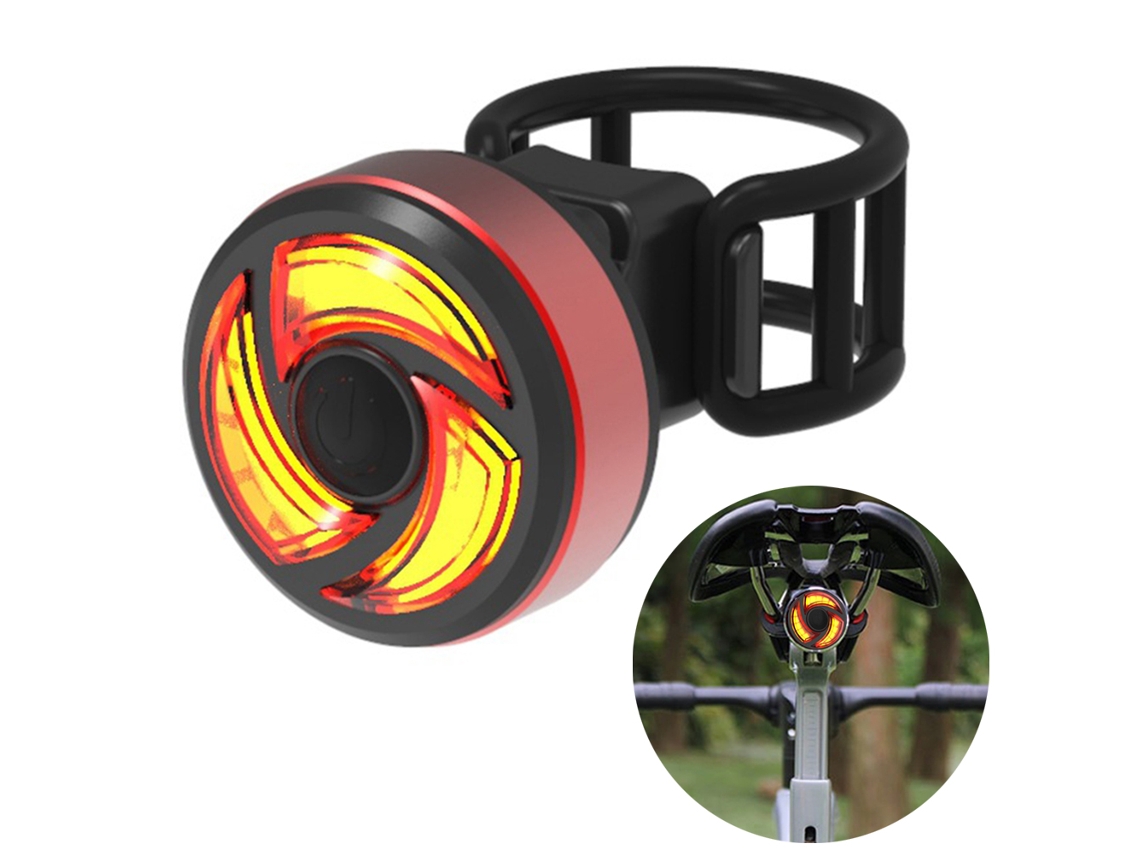 Luz De Freio Led Para Bicicleta Com 3 Modos Usb Recarregável Ipx65 Leve Segurança Aviso Pisca