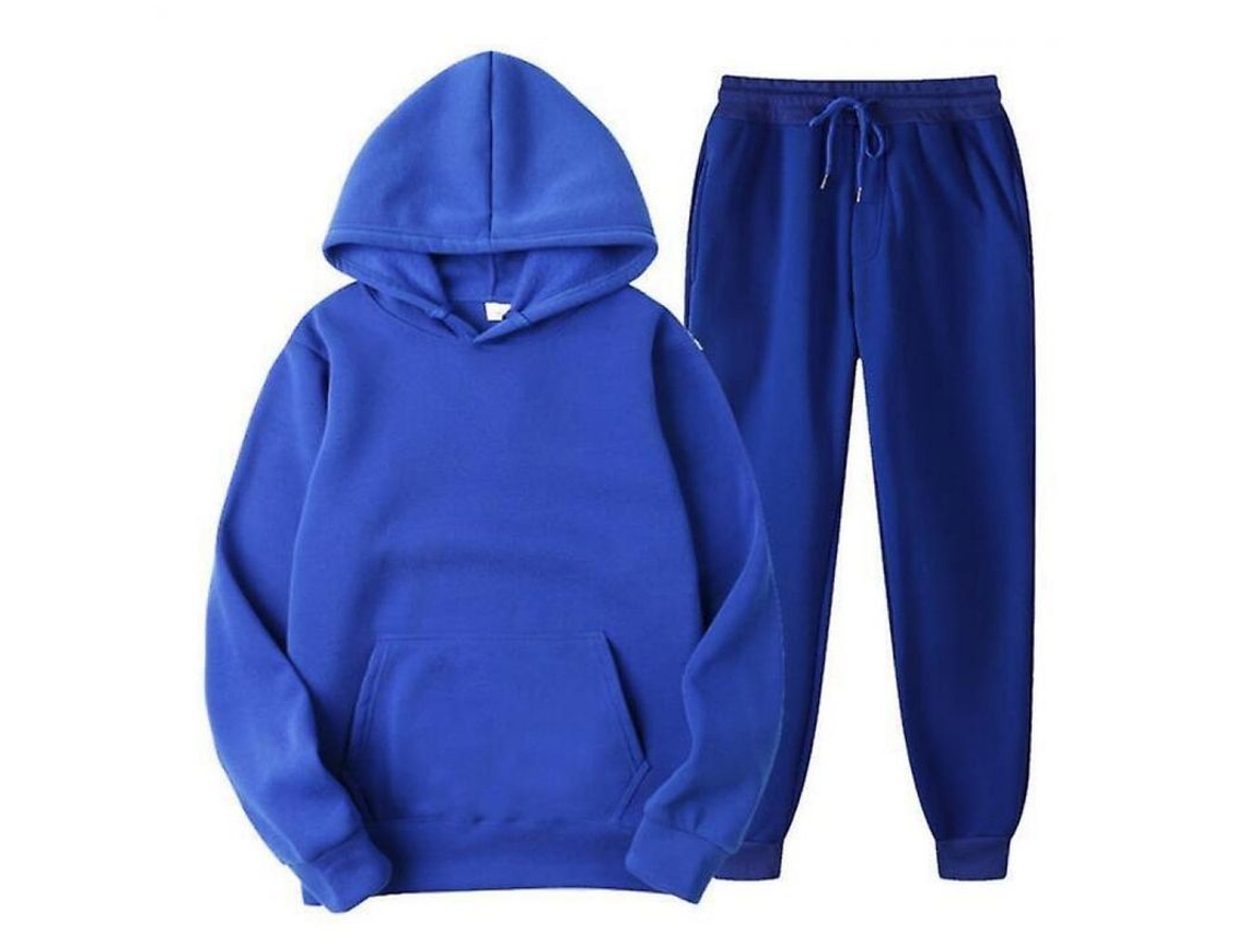 2026 conjunto de Sudadera Con Capucha de Manga Larga para Hombre Casual Monocromo Zms S Azul