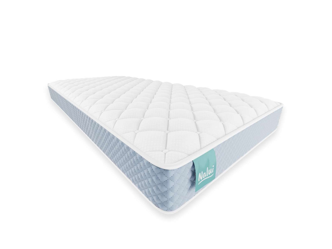 Colchón viscoelástico 150x180 cm NALUI One 15, firmeza media alta, grosor 15cm, tejido 3D y multicapa 8 Airsoftpro, azul | NALUI