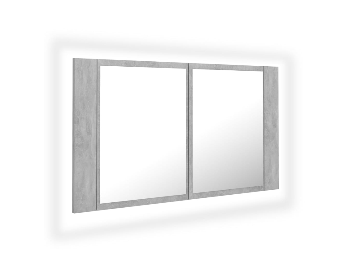 Led Mirror Cabinet, Led Mirror Cabinets Vidaxl Cinzeto Madeira Processada (n/a)