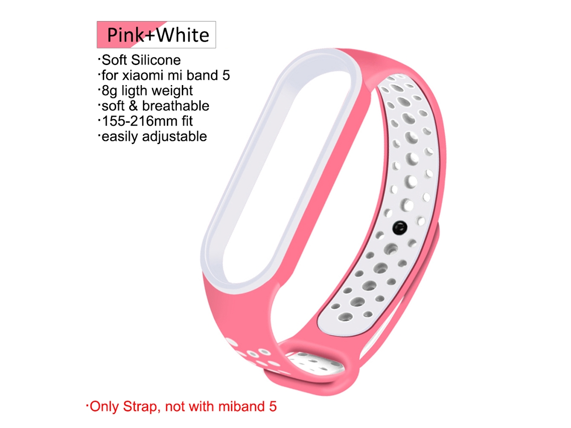 Cinto de Relógio de Silicone EOOCOO (bicolor Esportivo, Compatível com Xiaomi Mi Band 5)