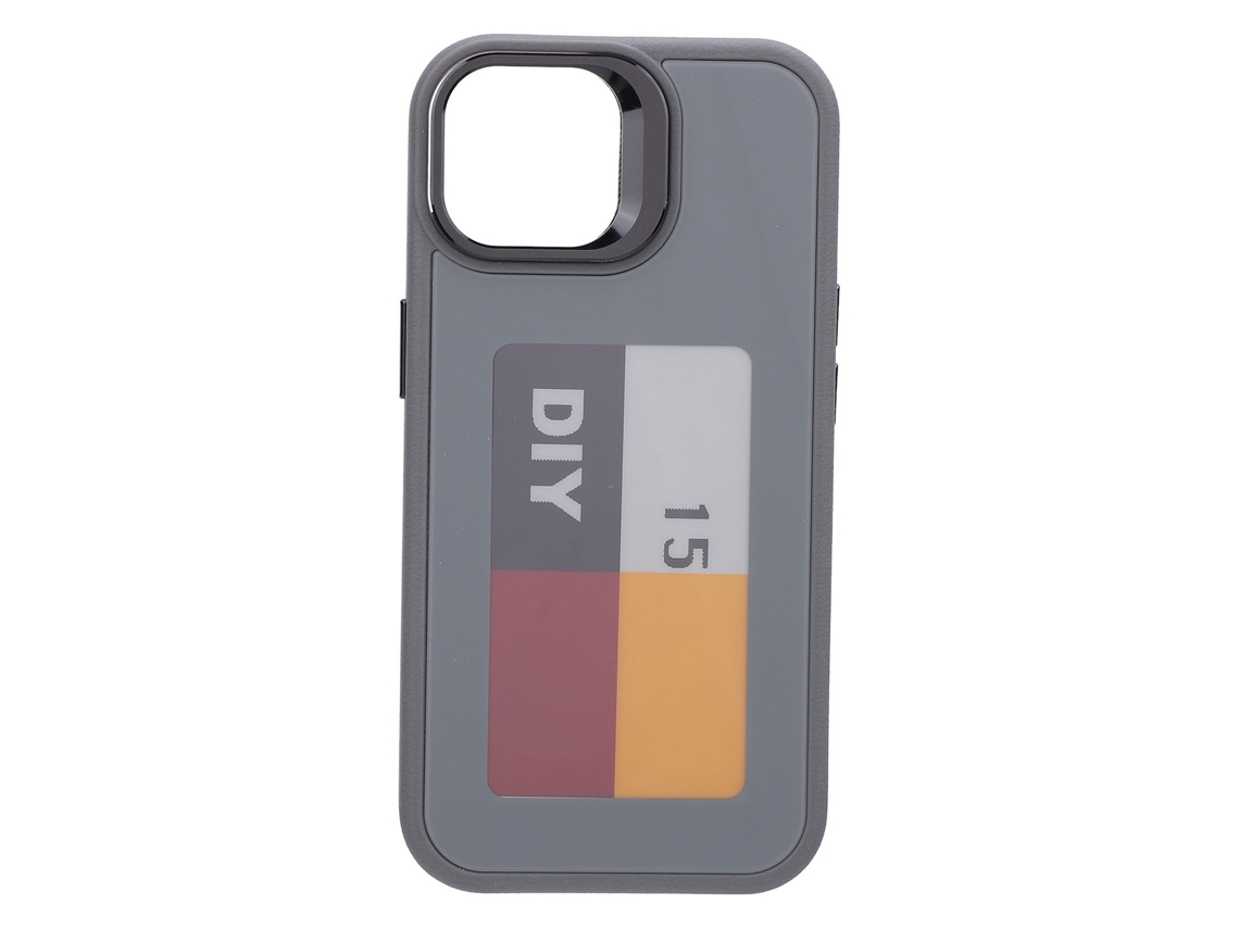 Capa De Celular Com Tela De Tinta Nfc Tpu Diy Projeção 3.52 Polegadas Personalizável Para Ios 15 Cinza