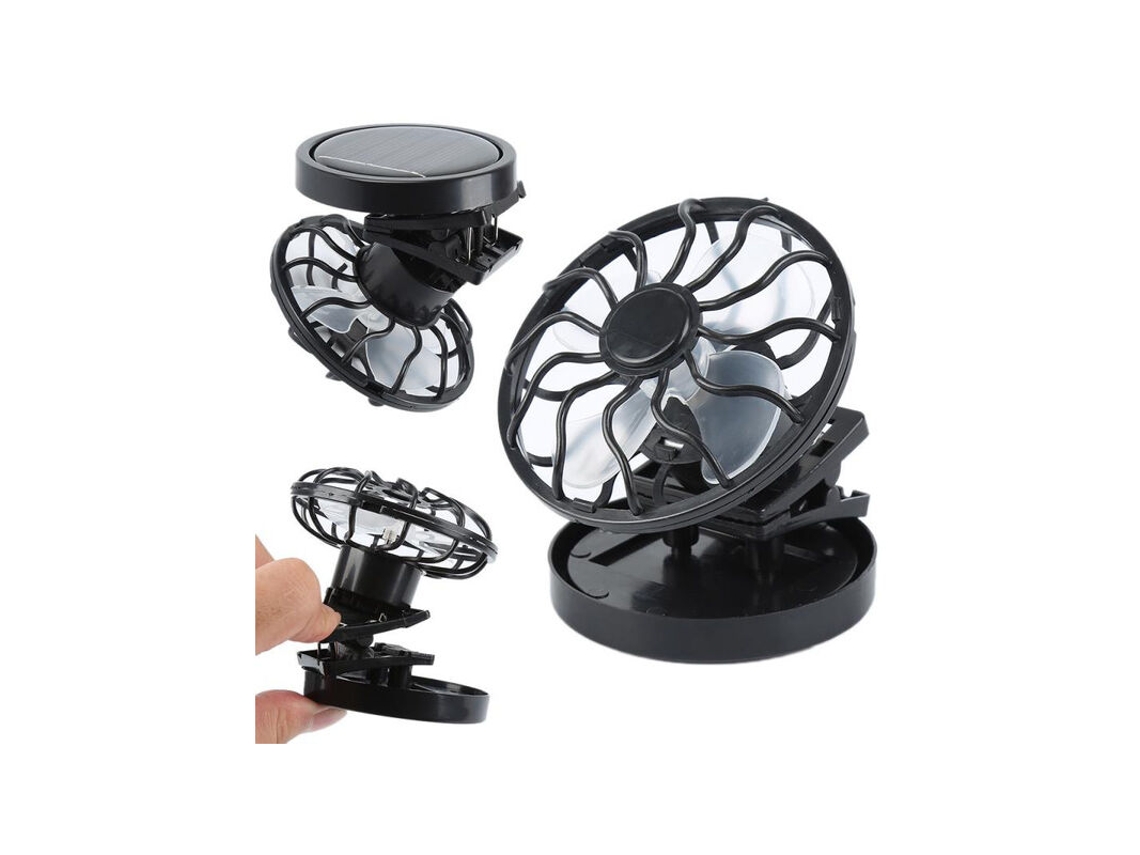 1 Unidade de Ventilador Solar Portátil de Encaixe para Uso Externo, Mini Ventilador Portátil, Ferramenta para Uso Externo, Preto BRILVIBERA