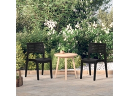 Cadeiras De Jardim 2 Pcs Polipropileno Antracite Dkd Home Decor