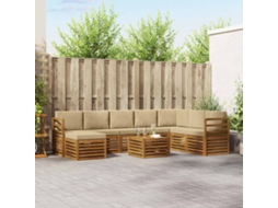 Vidaxl Conjunto De Sofás Para Exterior 9 Unid. Natural E Bege