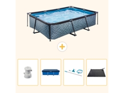 Exit-toys Piscina Exit Retangular - Efeito Pedra - 300x200x65 Cm - 5-peças S241