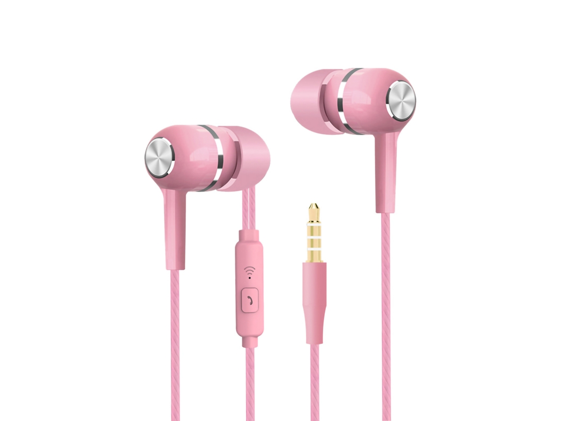 2026zentro-fone De Ouvido Intra-auricular Com Fio Estéreo Com Microfone E Bom Grave Para Laptop Pc Celular Rosa