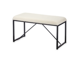 Banco para decoração de presente Tr23063-1 Tecido metálico branco 81 x 42 x 38 cm
