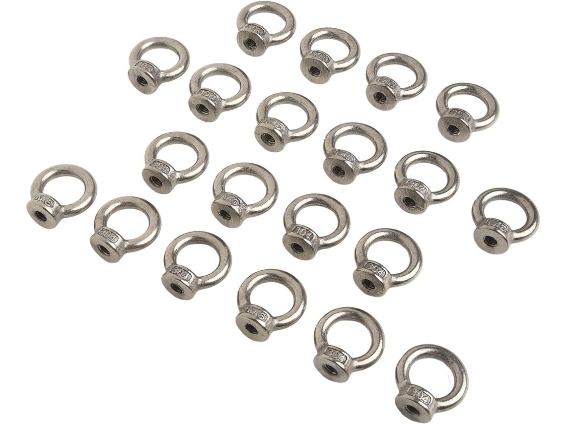 Pacote Com 20 Porcas Olhal M6 Em Aço Inoxidável 304, Adequadas Para