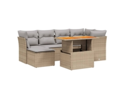 Garden Sofa Set, Garden Sofa Sets Vidaxl Bege Rattan / Vime (n/a)