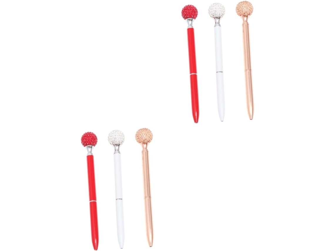 Canetas Esferográficas Nuobesty Com Diamante, Pacote 6 Unidades, De