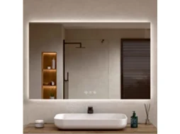 Espelho De Banheiro Com Luz Led, Luz Ajustável Em 3 Cores E Intensidades, Antiembaçante Luz Indireta 70cm Alto X 120cm Largura Bellobath