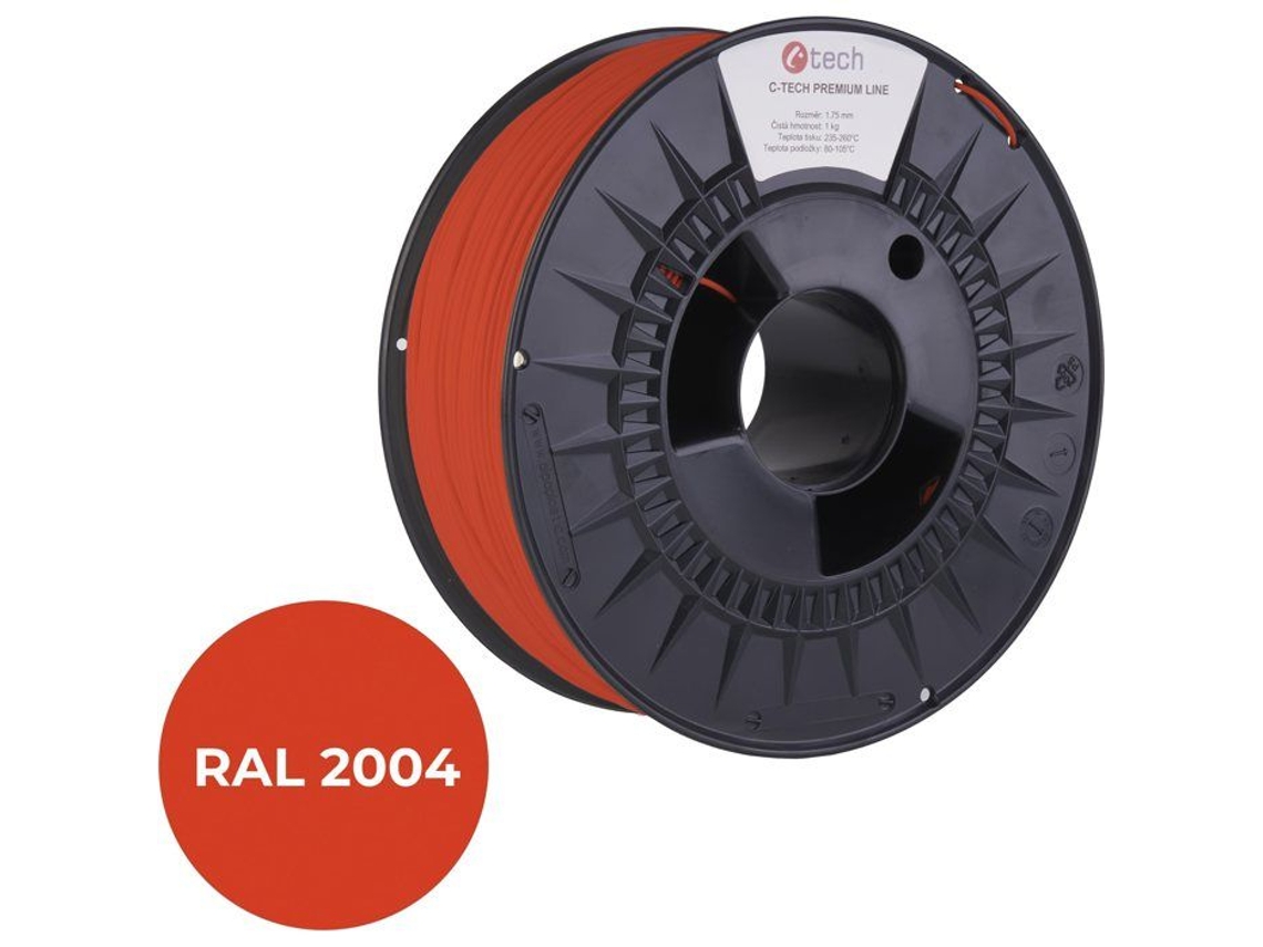 Filamento C Tech Premium Line Petg Laranja Direito Ral2004 Aquaforge