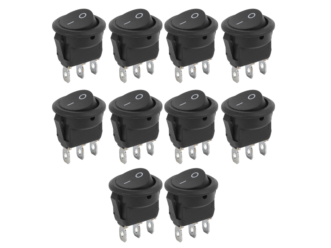 10interruptores Mini Leme 3pinos 23mm Onoff