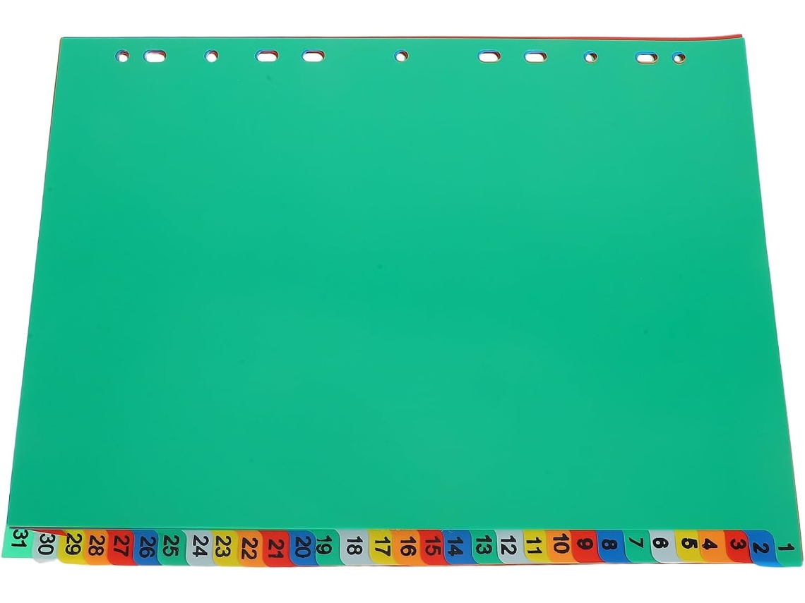 Conjunto De 62 Divisórias Plásticas Coloridas Fichário, Ideais Planejamento E Escritório Divisórias Com Abas