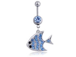 Anel Bico Peixe Strass Decoração Corporal Bumbum