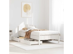 Vidaxl Cama Sem Colchão 75x190 Cm Madeira De Pinho Maciça Branco