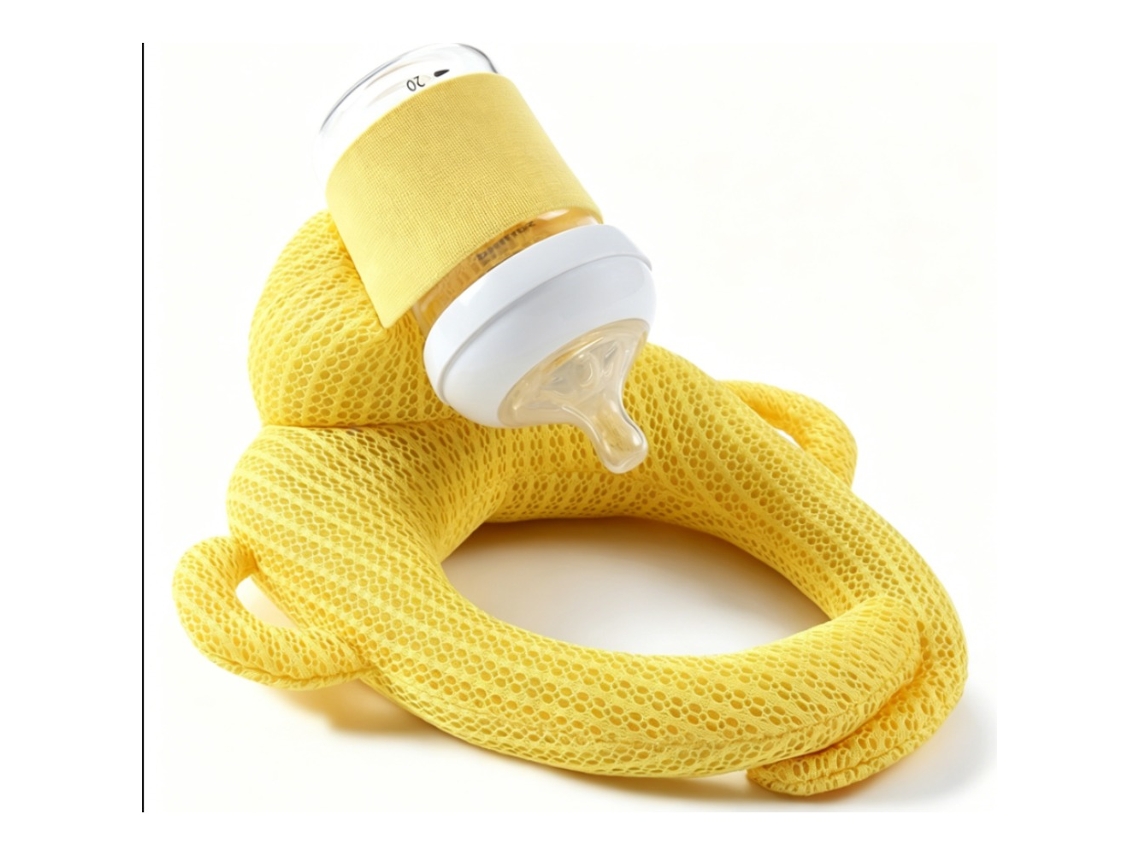 Suporte para Mamadeira, Mãos livres e Fixo, Apoio para Amamentação, Tipo Respirável, Amarelo .CZHHMART