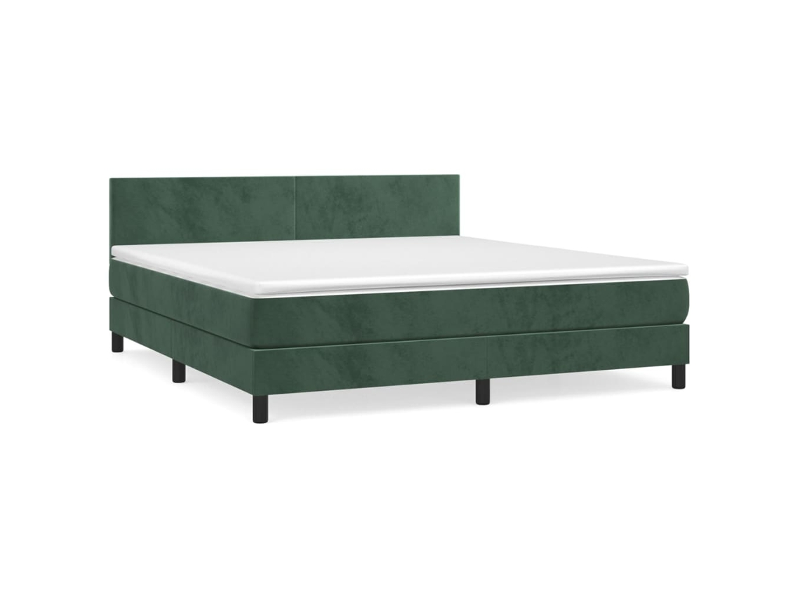 Cama com Molas/colchão 180x200 Cm Veludo Verde escuro MAISON EXCLUSIVE
