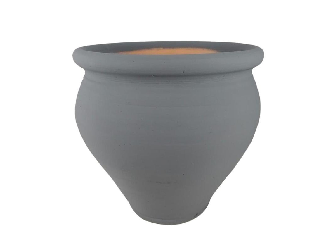 Vaso de Barro Médio 32x32 cm Cinza Kormax