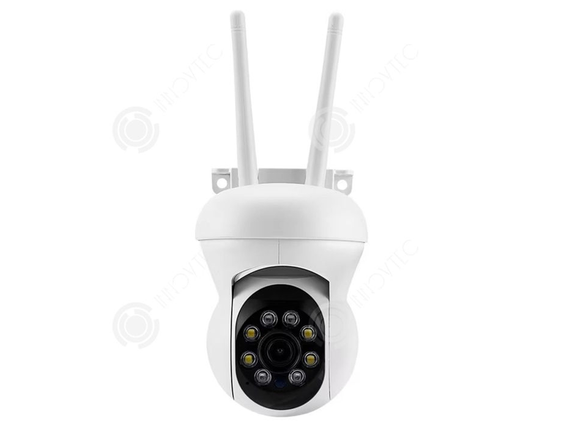 Câmera De Vigilância Inn 1080p Com 8 Luzes Noturnas, Câmera Externa Colorida Com Visão Noturna, Rotação De 360 Graus, Impermeável Ip6 Innovtec