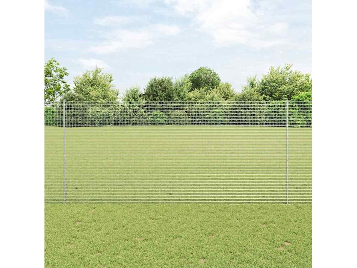 Vidaxl Cerca De Arame Soldado Com Postes 10 X 1,4 M Aço Galvanizado
