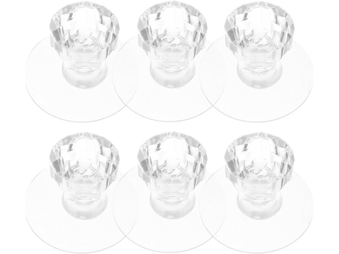 Conjunto De 6 Ganchos Adesivos Transparentes, Sem Necessidade De Furar, Duráveis, Não Deixam Marcas, Para Fixação Na Parede.