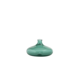 Um Vaso Un Fiore De 19 Cm Em Vidro Borossilicato Soprado À Mão Na Cor Verde-lago, Ideal Para Arranjos Florais Elegantes, Refinados E Sofisticados.