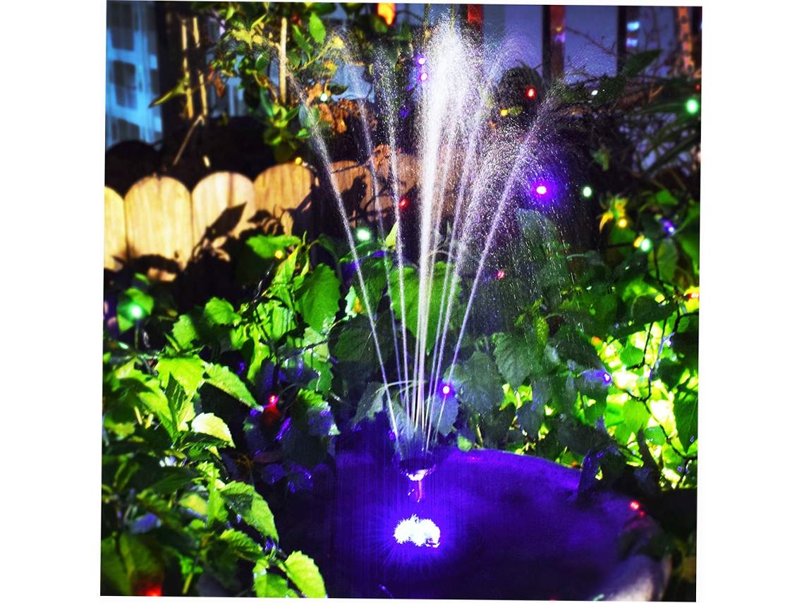 Bomba De Fonte Flutuante Solar 12v 5w Com Bateria E Led