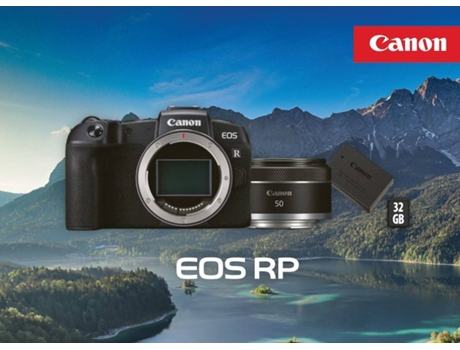 Kit Máquina Fotográfica CANON EOS RP + RF 50 + Bateria Extra + SD32