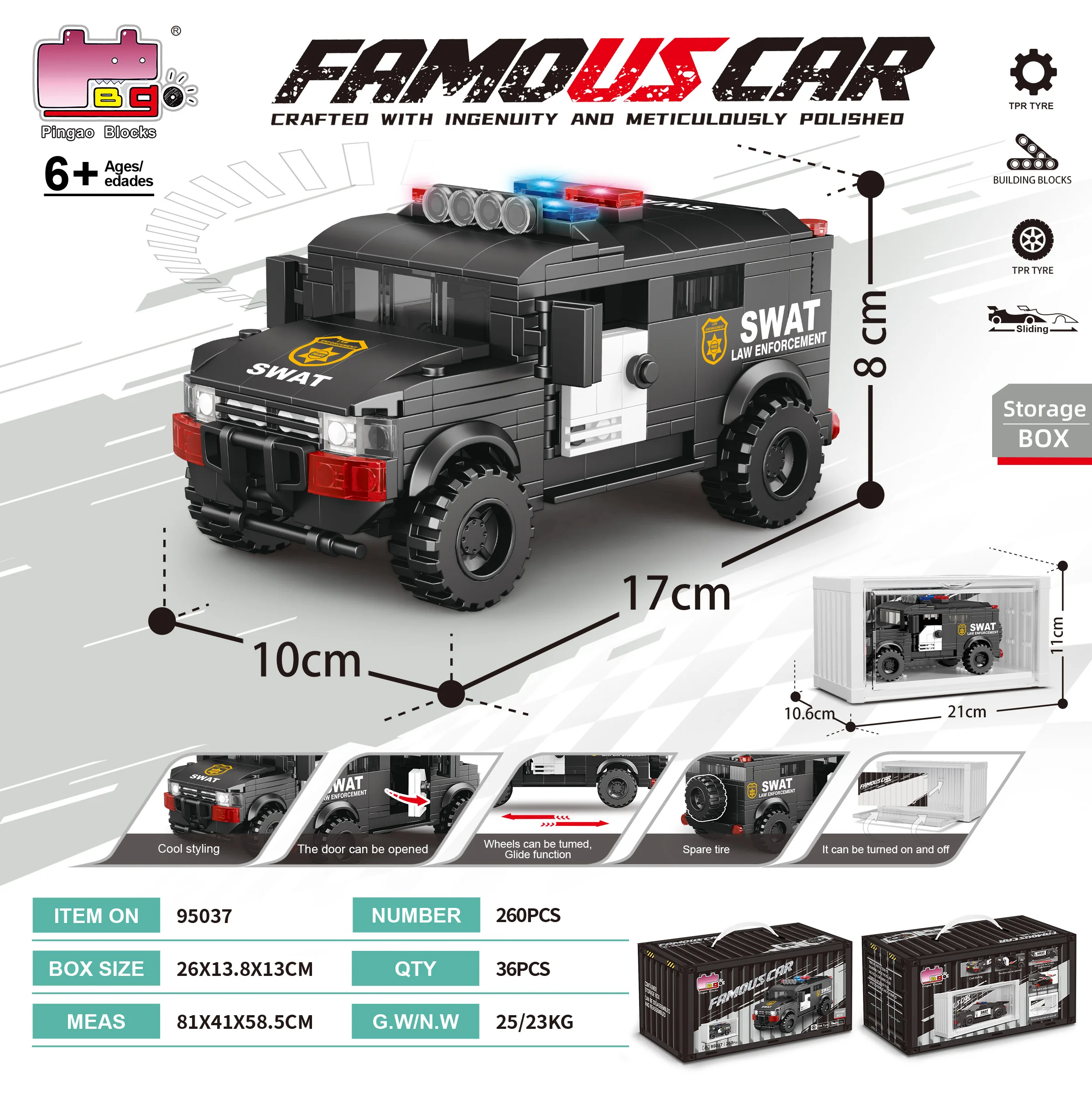 Modelo De Carro Esportivo City Famous Tech Com Caixa De Armazenamento E Blocos De Montagem De Supercarro.