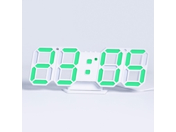 Rebe-reloj Digital 3d Led Con Alarma Mesa Pared Hanging Glowing Electrónico Verde