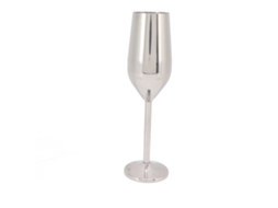 Copa De Vino De Acero Inoxidable Elegante Copa De Champán Metal Para Cenas Fiestas Plata
