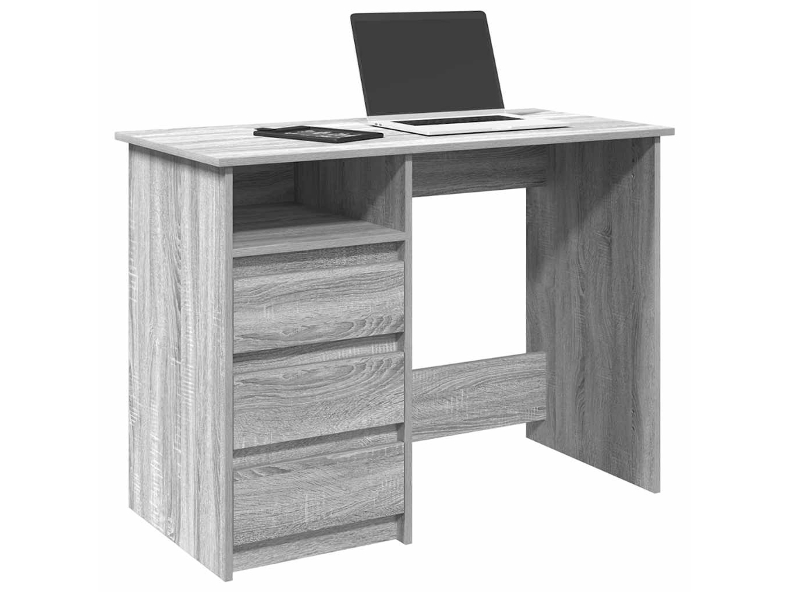 Vidaxl Secretária 102x50x75 Cm Derivados De Madeira Cinzento Sonoma
