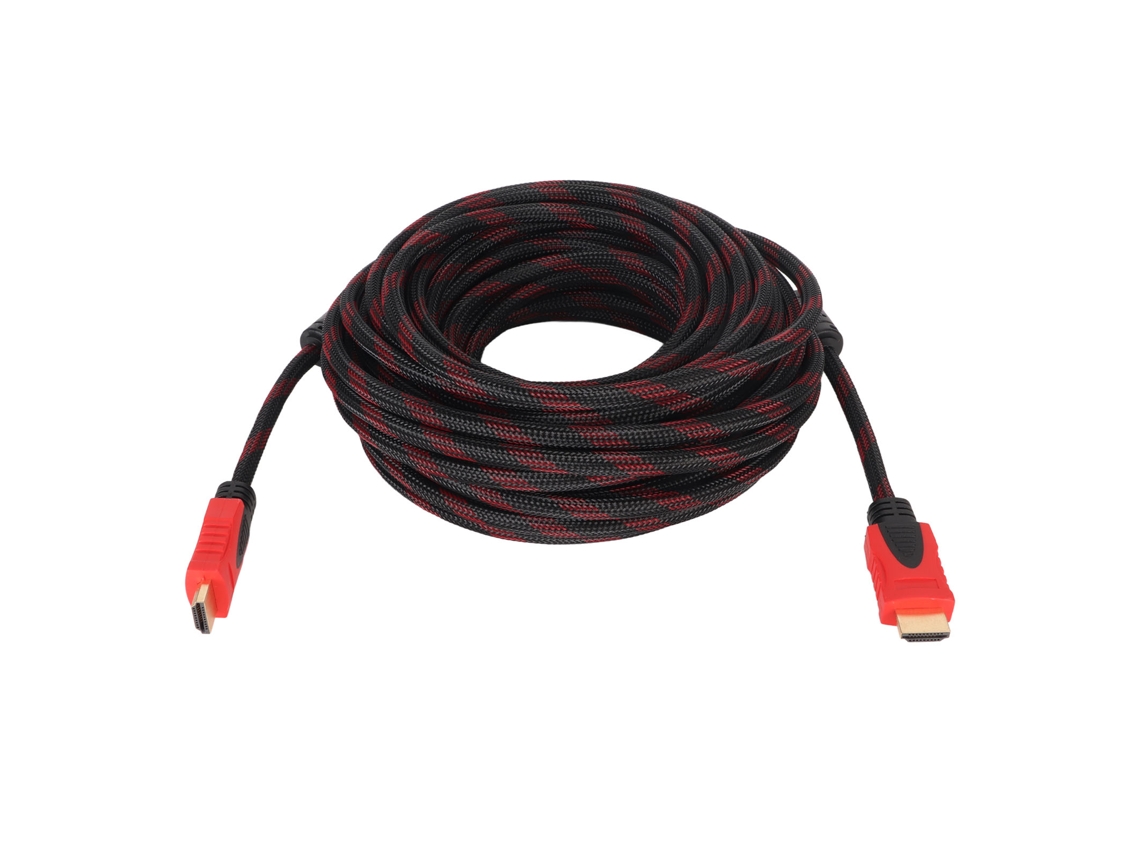 Cabo de Interface Full HD 1080p, 15 m, Preto/Vermelho