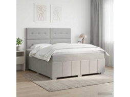Vidaxl Cama Box Spring Com Colchão Cinzento-claro 140 X 200 Cm Tecido