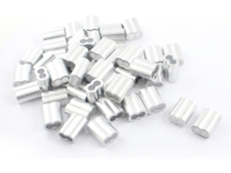50 Peças de Terminais Alumínio em Formato Ampulheta 3/8'' X 1 1/8'' para Cabo Aço 8 Mm CHABERLU