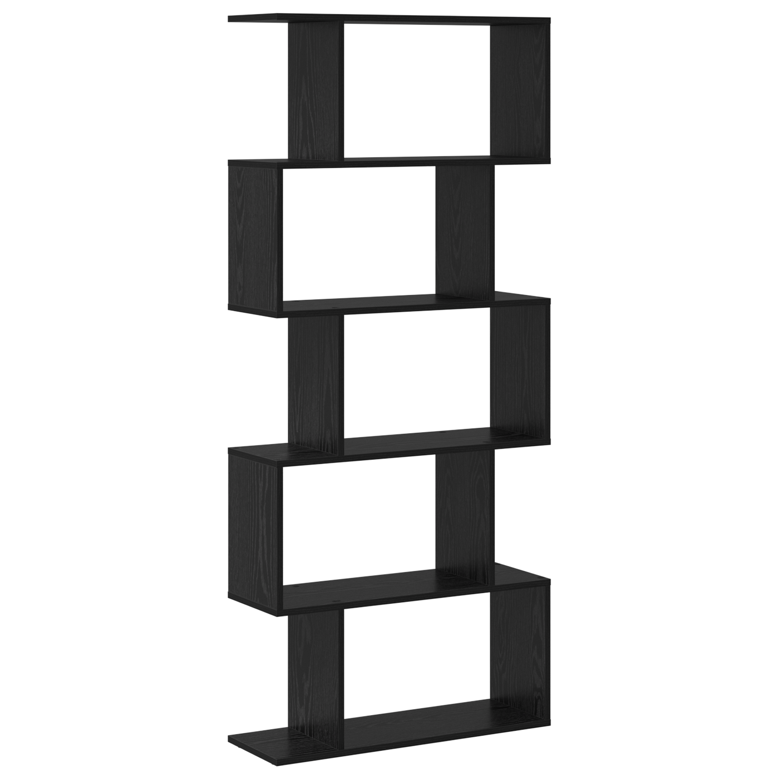 Conjunto 1 Estante Moderna Vidaxl Preto Derivados De Madeira (70 X 24 X 161 Cm)
