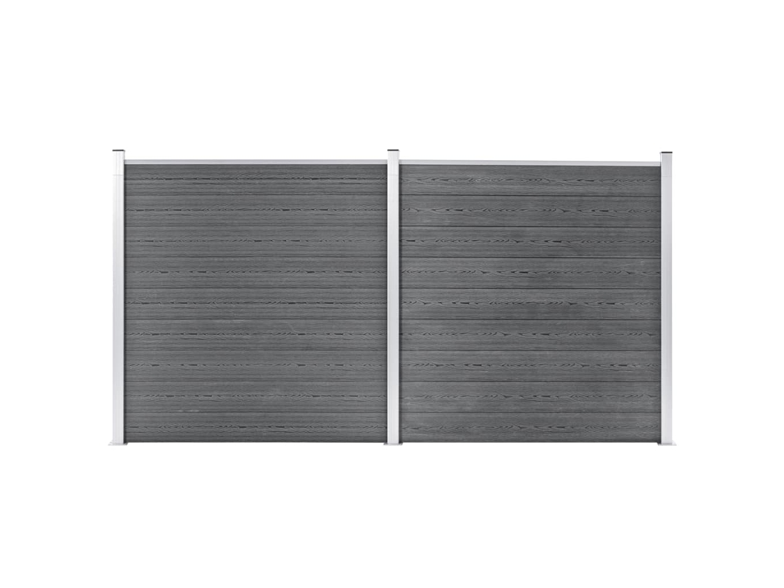Vidaxl Painel De Vedação Para Jardim 353x186 Cm Wpc Cinzento