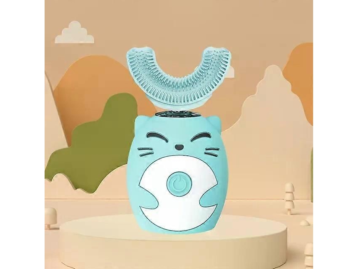 Crianças em Forma de U Sonic Escova Dentes Elétrica Silicone 360 Graus Inteligente Escov a Clareamento Dos GOKOCO