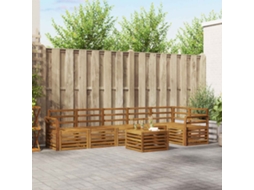 Vidaxl Conjunto De Sofás Para Exterior 7 Unid. Natural Poliéster