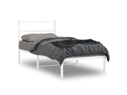 Estrutura De Cama Com Cabeceira 90x200 Cm Metal Branco