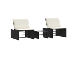 Sun Lounger, Sun Loungers Vidaxl Preto Rattan / Vime (n/a)