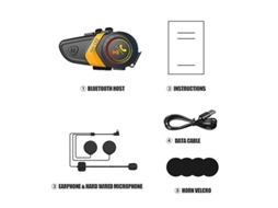 Auriculares Bluetooth Lx3 Motorcycle Helmet Yellow