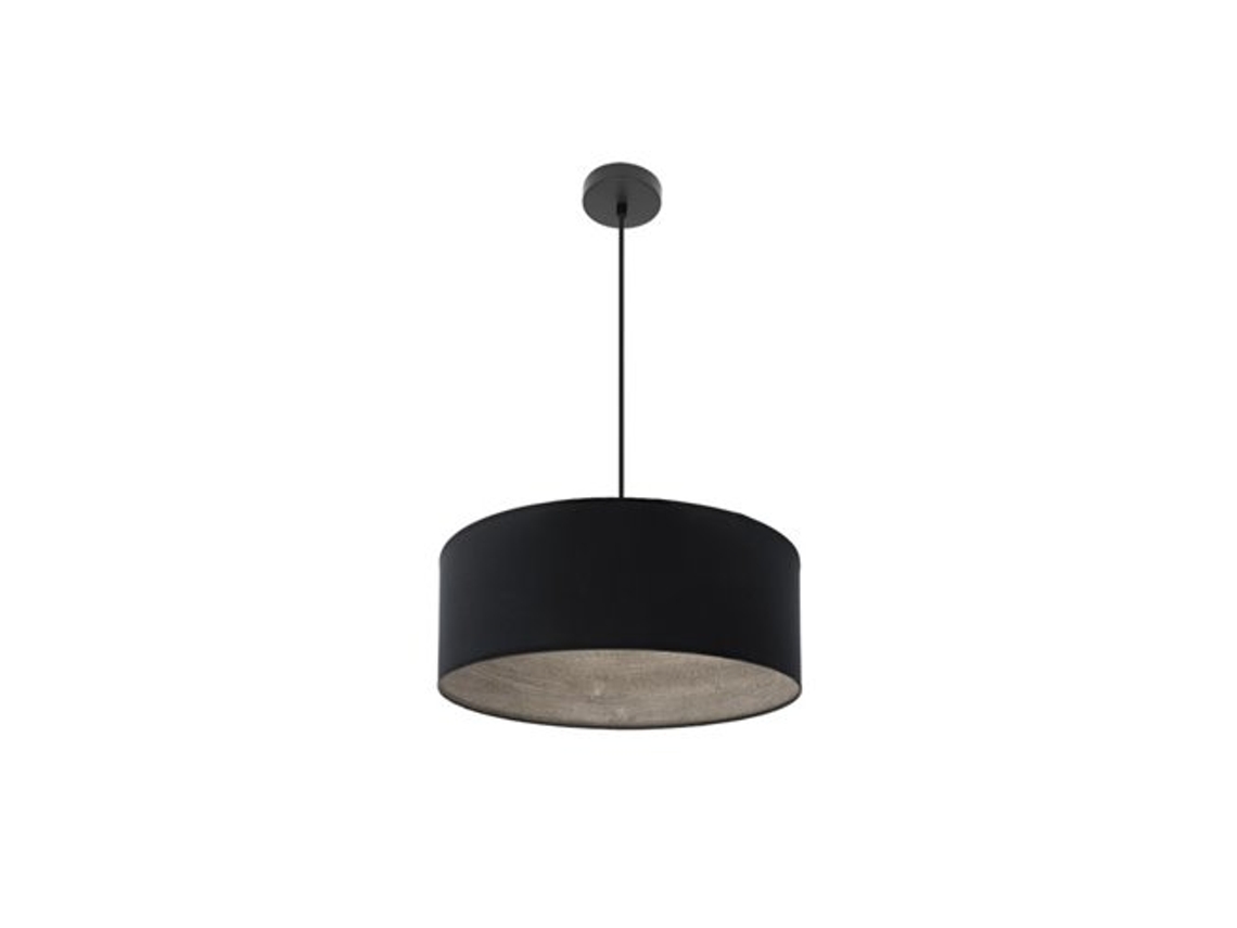 Pingente Tania 1Xe27 Preto/Madeira Preta Cinza Regx50X50 Cm FABRILAMP