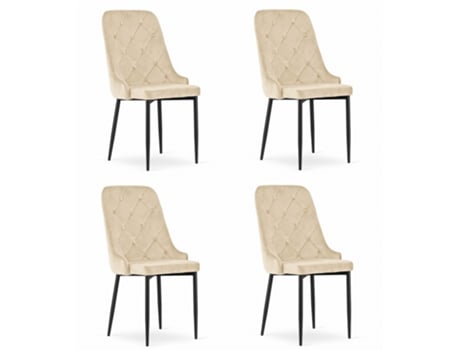 Cadeira Capri Bege X 4 Leobert