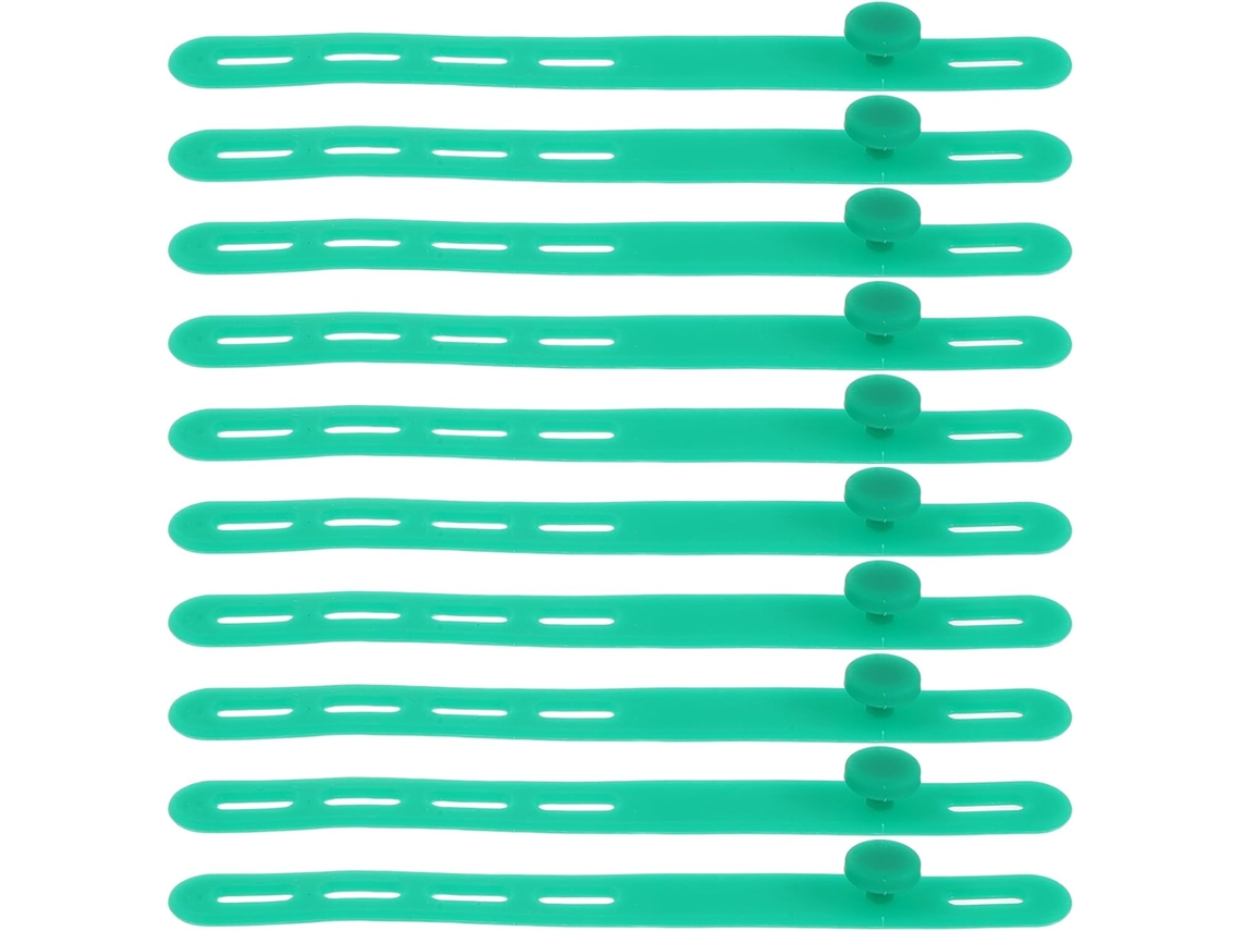 Pacote com 50 Alipis Abraçadeiras de Silicone Verdes, Clipes Ajustáveis para Cabos Usb, Organizador Fios Elé