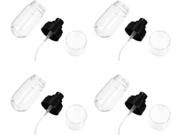 Conjunto De 4 Frascos Spray Recarregáveis Invertidos De 60 Ml Em Petg E Pp Para Viagens.