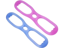 Conjunto De 2 Faixas Elásticas Silicone Para Resistência Muscular, Nas Cores Azul E Roxa, Ideais Fitness Ioga